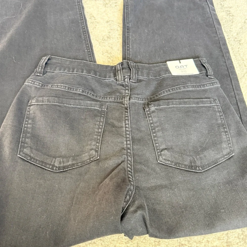 OAT New York High Rise Wide Leg Pants Washed Black Denim P0084-CN Size 8 29 NEW - Picture 4 of 7